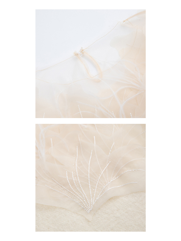 Elegant Floral Appliqué Knit Blouse