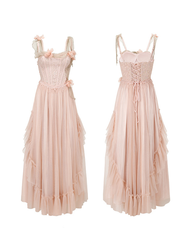 Royal Princess Pink Aesthetic Dress