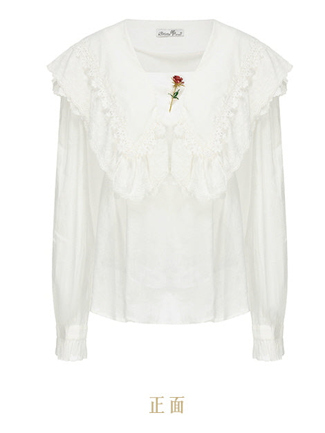 Lucy's Retro Floral Elegance Blouse