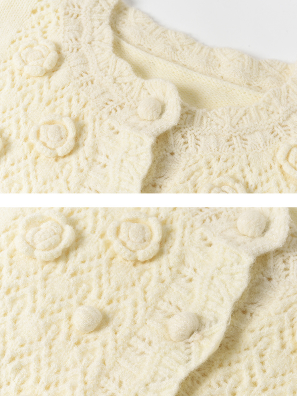 Rosette Bloom Knit Cardigan