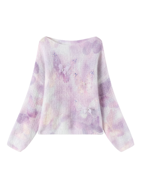 Lilac Butterfly Mist Knit Top