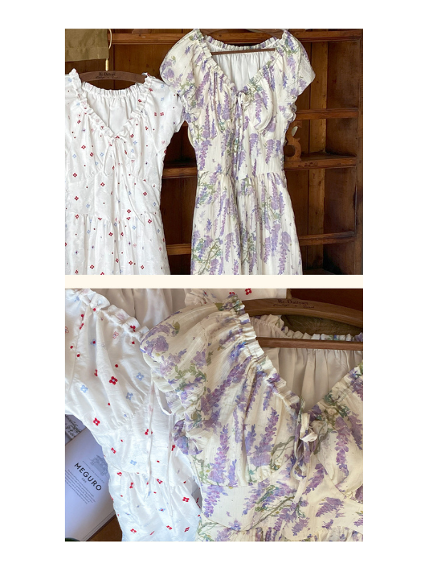 Lavender Whisper Cottagecore Dress