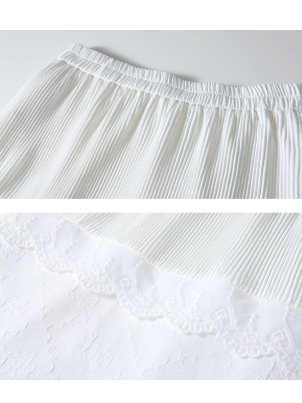Ethereal Lace Tiered White Skirt