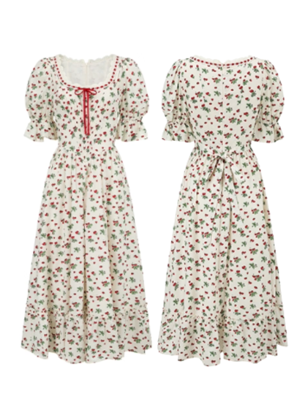 Strawberry Garden Ribbon Dress