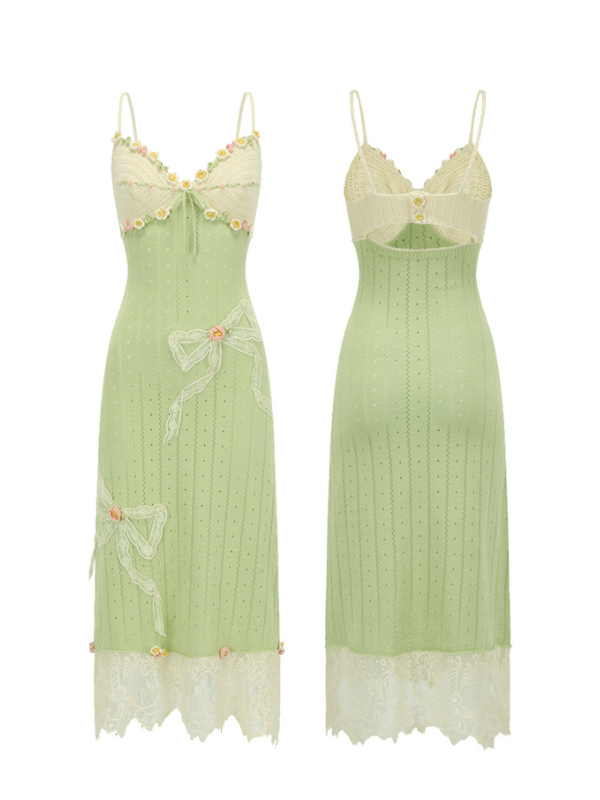 Garden Knit Crochet Dress and Cardigan