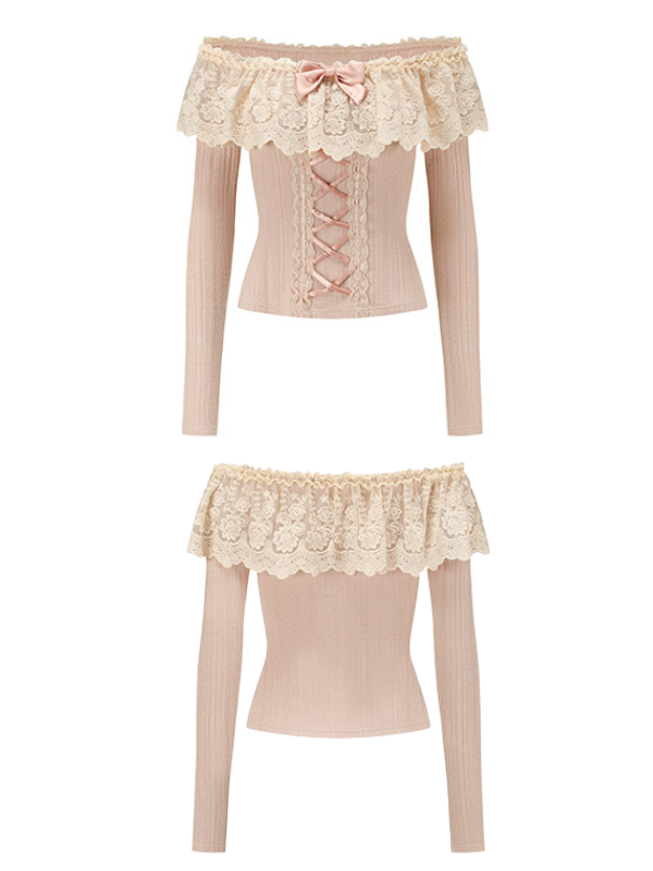 Vintage Lace Off-Shoulder Corset Top