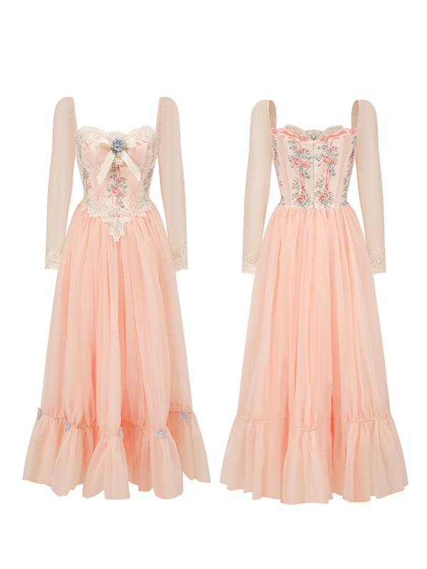 Floral Elegance Vintage Ball Gown