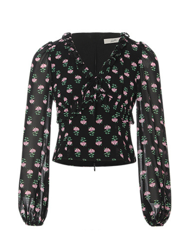 Midnight Rose Vintage Blouse