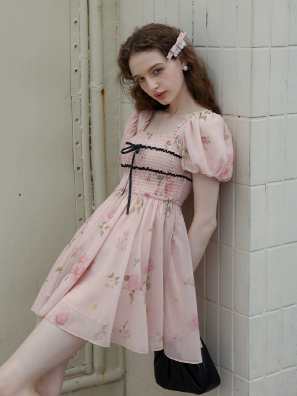 Rose Princess Chiffon Dress