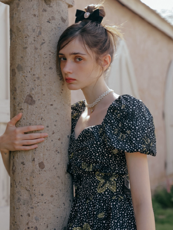 Golden Twilight Symphony Dress
