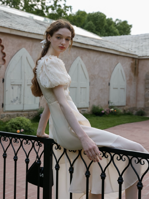 Enchanted Bloom of the Ivory Dawn Dress