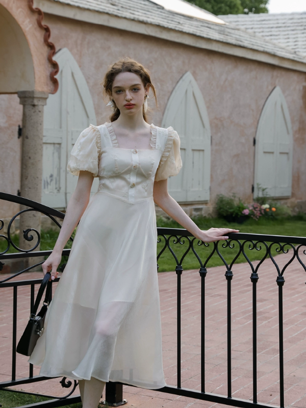 Enchanted Bloom of the Ivory Dawn Dress