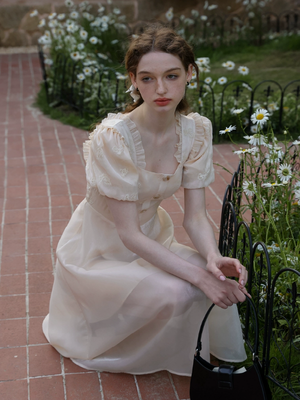 Enchanted Bloom of the Ivory Dawn Dress