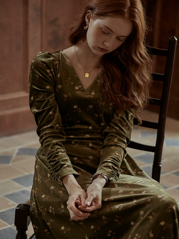 green emerald velvet dress The Stunning Brooklyn Dress in Forest Green Satin – Rewritten main image 0