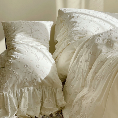 Floral Embroidery Haven Bedding Set