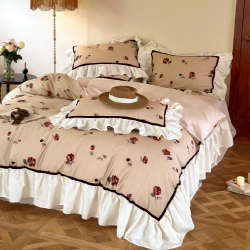 Luxury French design bedding set Floral Retro American Countryside