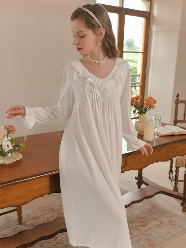 Enchanted Lace White Nightgown