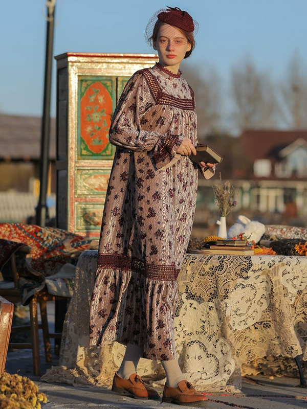 Wine Rose Lace in Dusk Dress