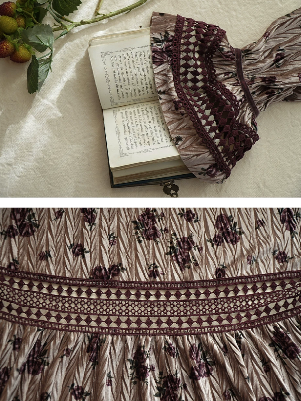 Wine Rose Lace in Dusk Dress