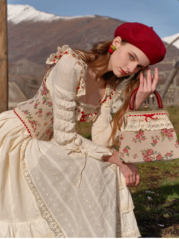 Classic Rose Lace Ribbon Corset