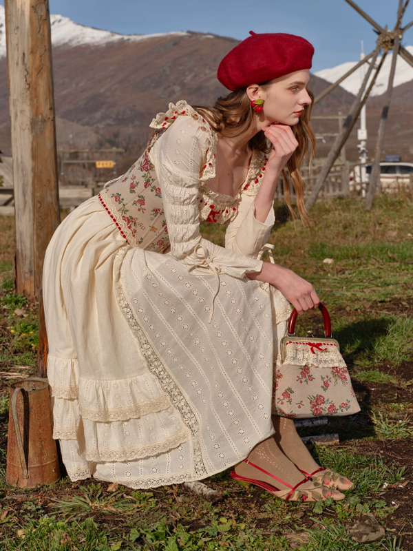 Classic Rose Lace Ribbon Corset