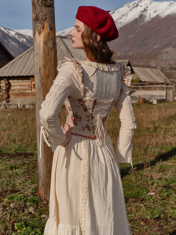 Classic Rose Lace Ribbon Corset