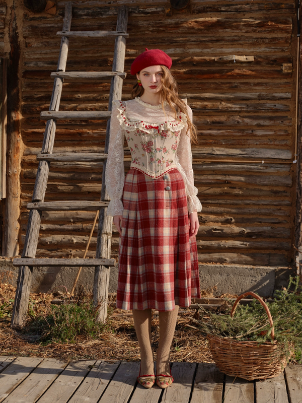 Classic Rose Lace Ribbon Corset