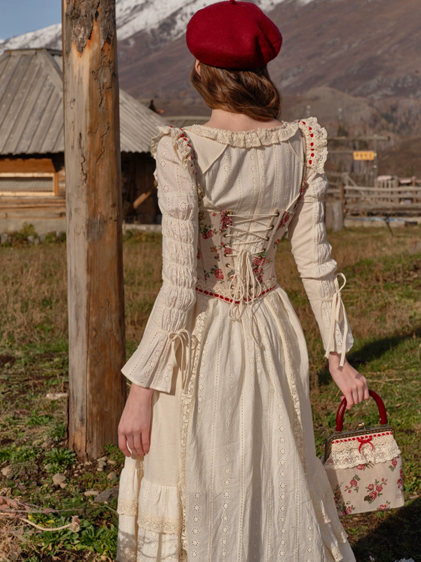 Classic Rose Lace Ribbon Corset