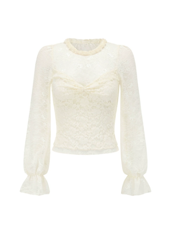 Vintage Floral Lace Long Blouse