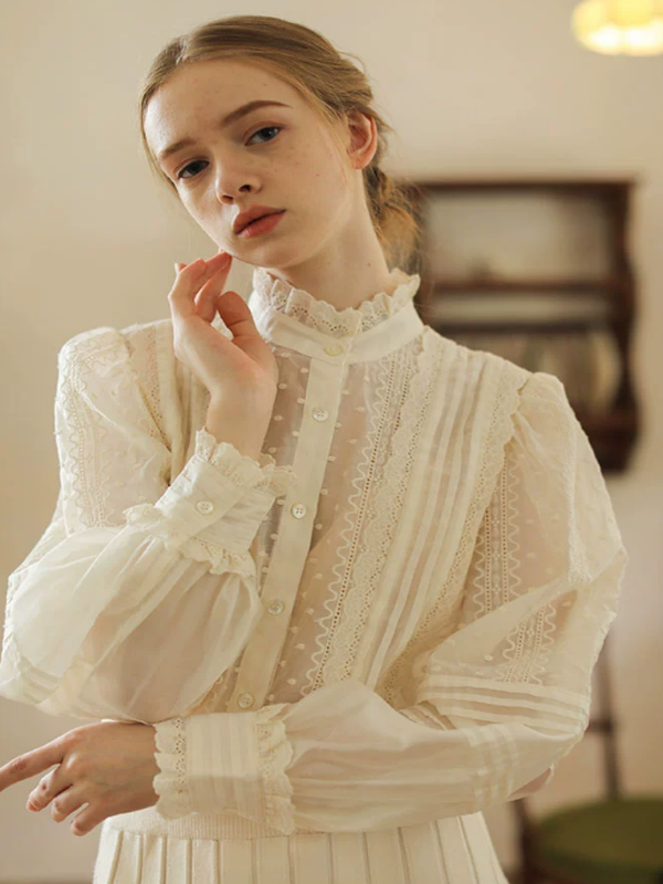 Classic Ivory Lace Story Blouse
