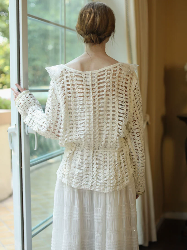 Sparkling Elegance French Knit Ensemble Dress