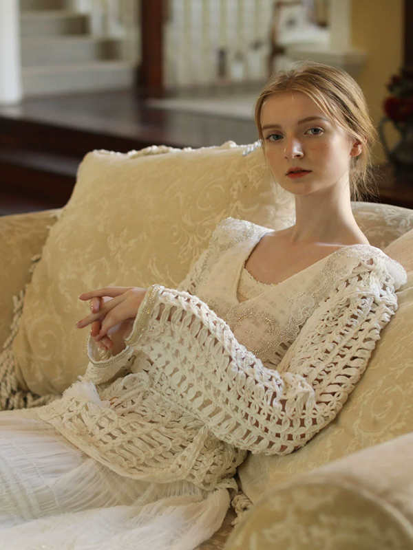 Sparkling Elegance French Knit Ensemble Dress