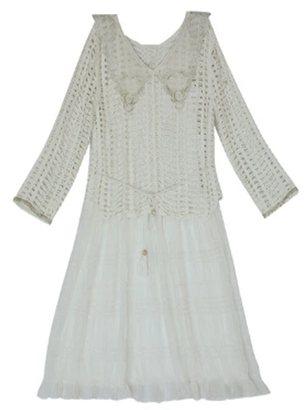 Sparkling Elegance French Knit Ensemble Dress