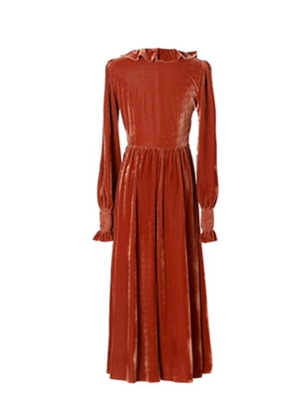 Velvet Elegance French Retro Dress