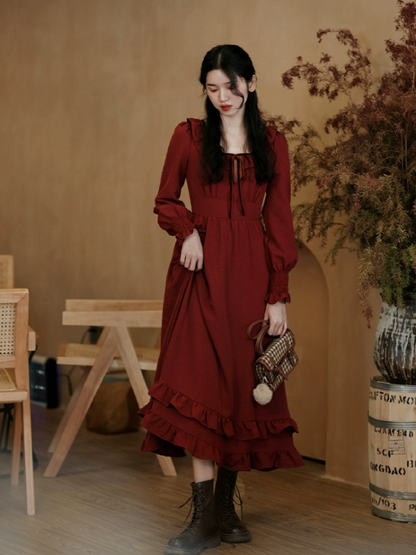 French Wine Elegance Dress