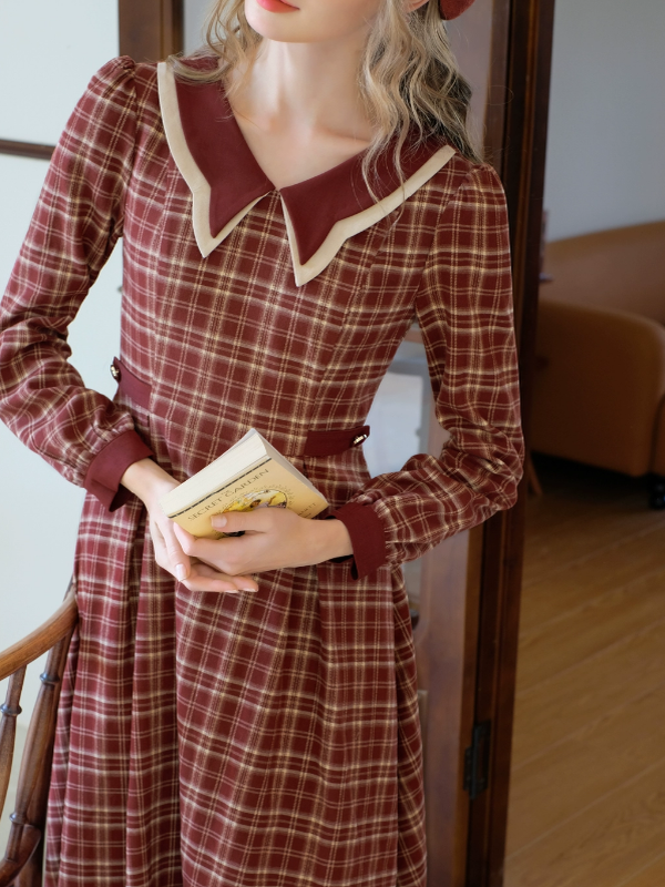 Vintage Butterfly Checkered Dress