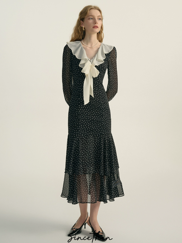 Stellar Romance French Polka Dress