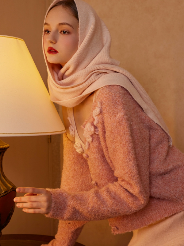 Peach Blossom Vintage Knit Cardigan