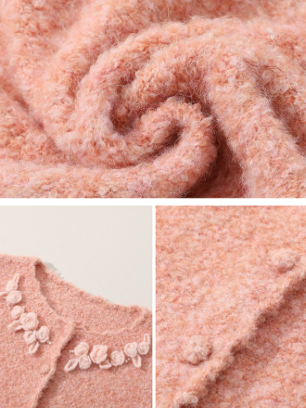 Peach Blossom Vintage Knit Cardigan