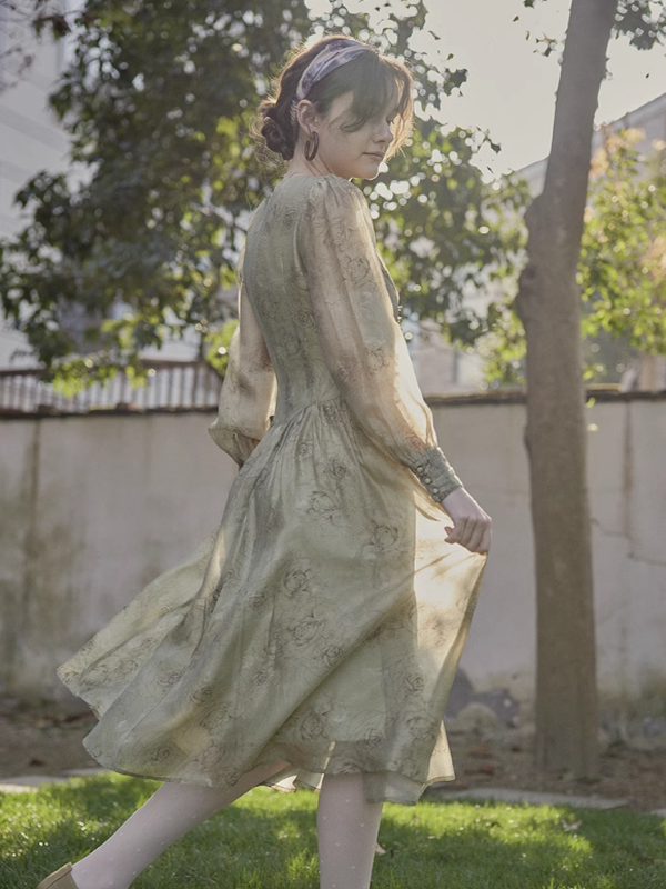 Vintage Moss Elegance Dress