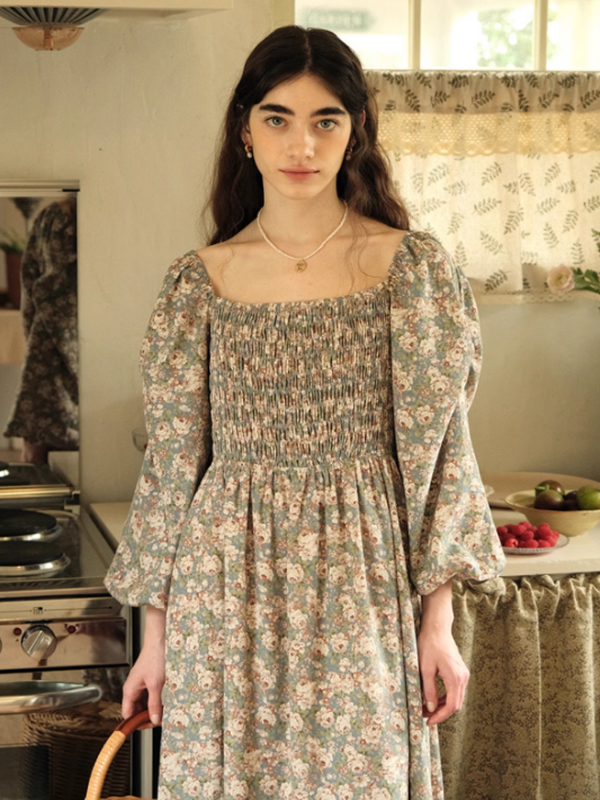 Enchanted Rose Satin Chiffon Dress