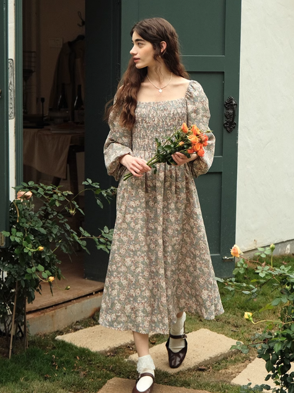 Enchanted Rose Satin Chiffon Dress