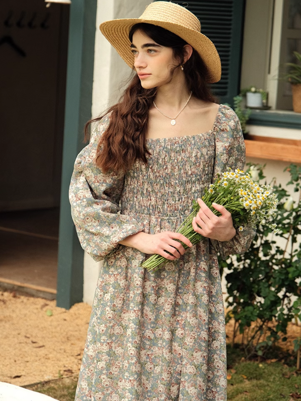 Enchanted Rose Satin Chiffon Dress