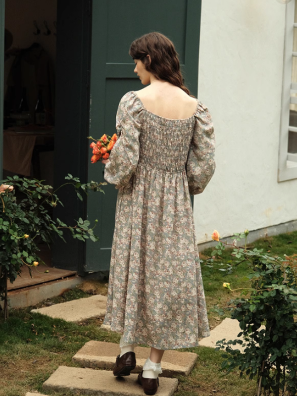 Enchanted Rose Satin Chiffon Dress