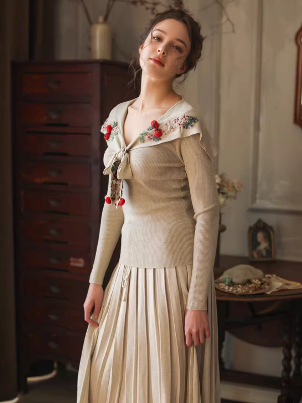 Sophisticated Pleats Soft Long Skirt