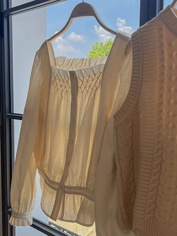 Classic Elegance Ivory Blouse