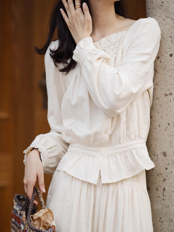 Classic Elegance Ivory Blouse