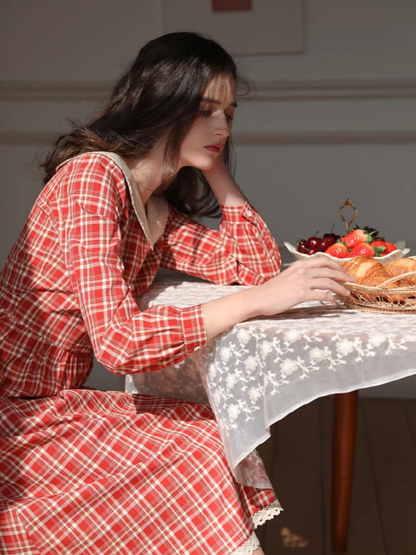 Red Check Romance Dress