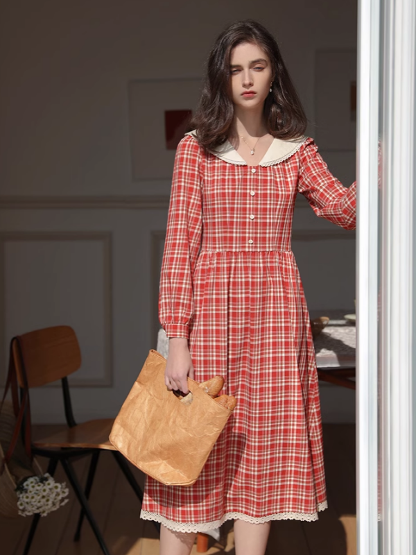 Red Check Romance Dress