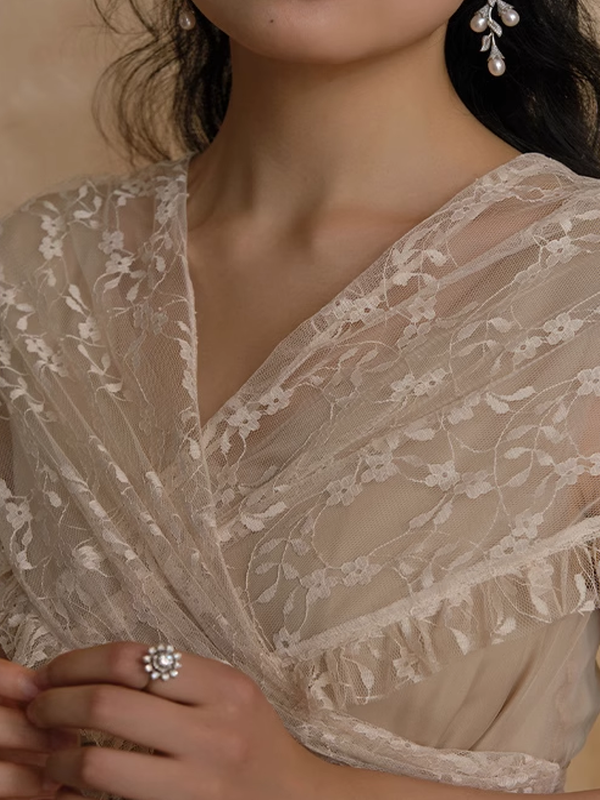Whimsical Vintage Lace A-Line Dress